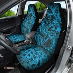 Aotearoa Maori Hei Tiki Car Seat Cover Kikorangi Kowhaiwhai Puhoro Motif LT9