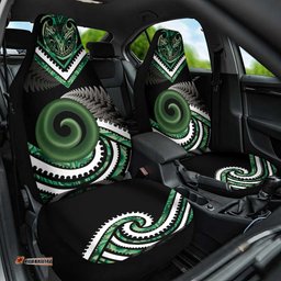 Koru Pounamu Aotearoa Car Seat Cover Maori Paua Shell Mix Silver Fern LT14