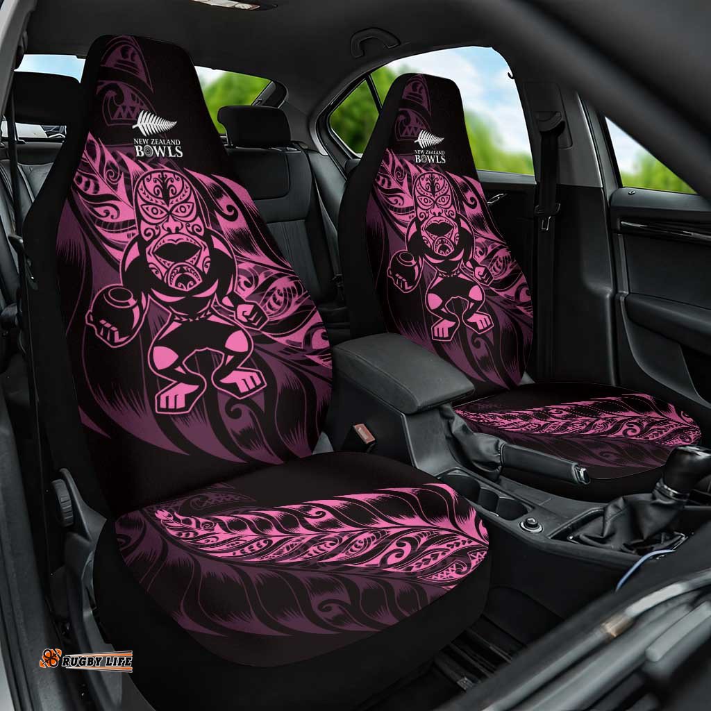 New Zealand Lawn Bowls Car Seat Cover Pink Maori Warrior Tribal Silver Fern LT9
