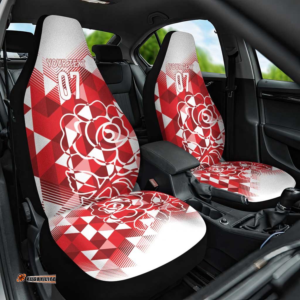 England Rugby Custom Car Seat Cover Crystalised Red Rose LT7