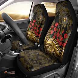 Hawthorn Hawks ANZAC Day Car Seat Cover Indigenous Dot Art with Poppy Flower Tribute TS04
