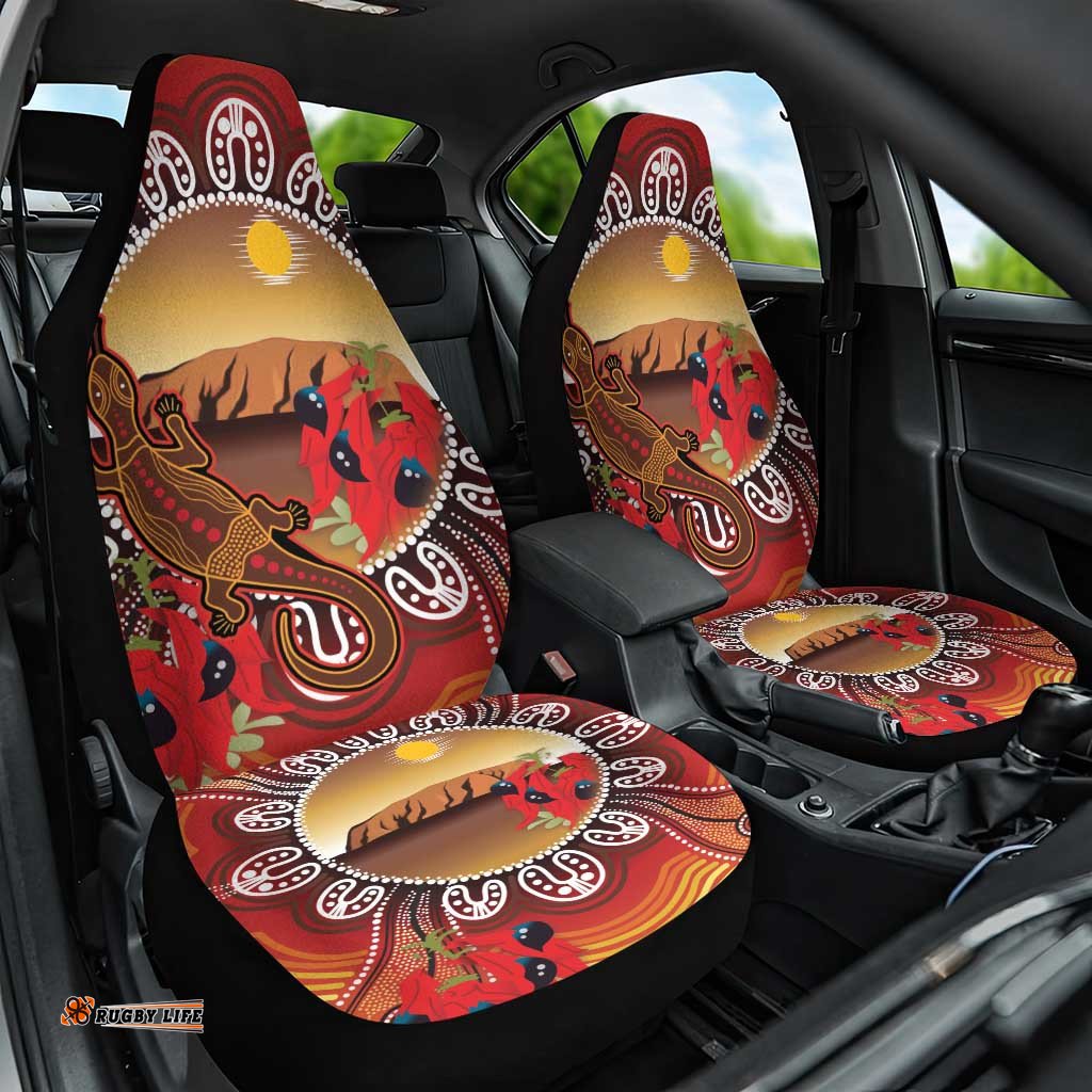 Indigenous Goanna Australia Car Seat Cover Aussie Uluru Ayers Rock Sturt's Desert Pea LT14