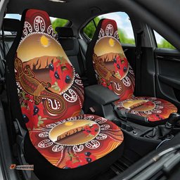 Indigenous Goanna Australia Car Seat Cover Aussie Uluru Ayers Rock Sturt's Desert Pea LT14