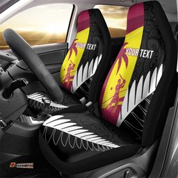 New Zealand and West Indies Cricket Custom Car Seat Cover Black Cap Windies Together LT14