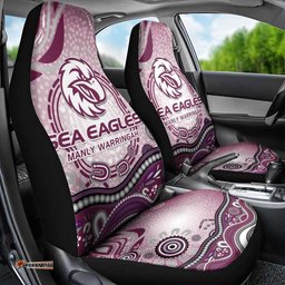 Manly Warringah Sea Eagles Rugby Car Seat Cover Australian Aboriginal Dot Painting Style TS04