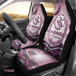 Manly Warringah Sea Eagles Rugby Car Seat Cover Australian Aboriginal Dot Painting Style TS04