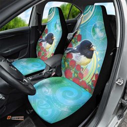 New Zealand Tomtit Car Seat Cover Maori Koru With Pohutukawa Galaxy Style LT05