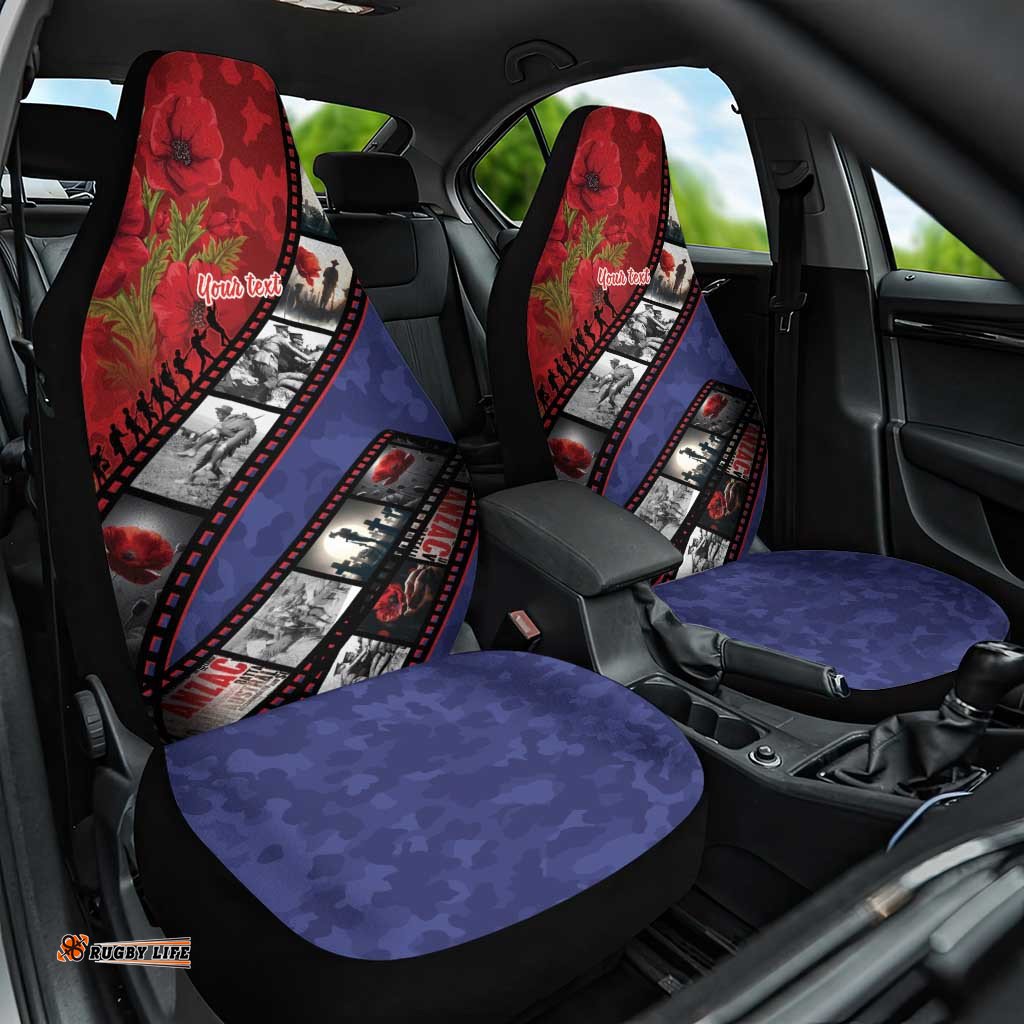 Personalised ANZAC Spirit 1915-2026 Filmstrip Tribute Car Seat Cover Lest We Forget 25 April LT9
