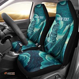 Personalised New Zealand Waitangi Day Car Seat Cover Hei Tiki With Maori Waka - Whakarare Pattern LT14