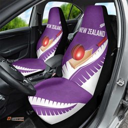 New Zealand Cricket Car Seat Cover Kiwi Birds Haka Dance Purple Fern Sporty Style LT03