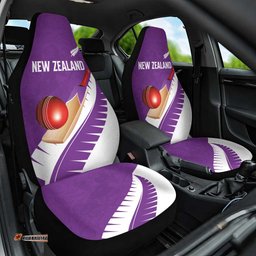 New Zealand Cricket Car Seat Cover Kiwi Birds Haka Dance Purple Fern Sporty Style LT03
