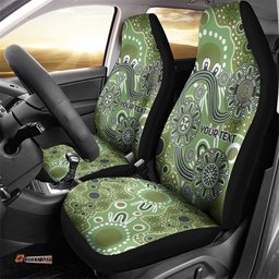 Personalised NAIDOC Week 50 Years Deadly Always Car Seat Cover Green Aboriginal Artwork Dot Painting LT9