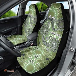 Personalised NAIDOC Week 50 Years Deadly Always Car Seat Cover Green Aboriginal Artwork Dot Painting LT9
