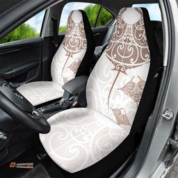 New Zealand Manta Ray Tattoo Car Seat Cover Aotearoa Maori Haehae Beige LT14