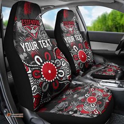 Personalized Essendon Bombers Car Seat Cover Aboriginal Dot Painting Graffiti Style TS04