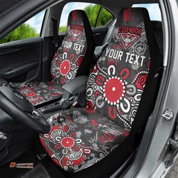Personalized Essendon Bombers Car Seat Cover Aboriginal Dot Painting Graffiti Style TS04