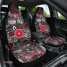 Personalized Essendon Bombers Car Seat Cover Aboriginal Dot Painting Graffiti Style TS04