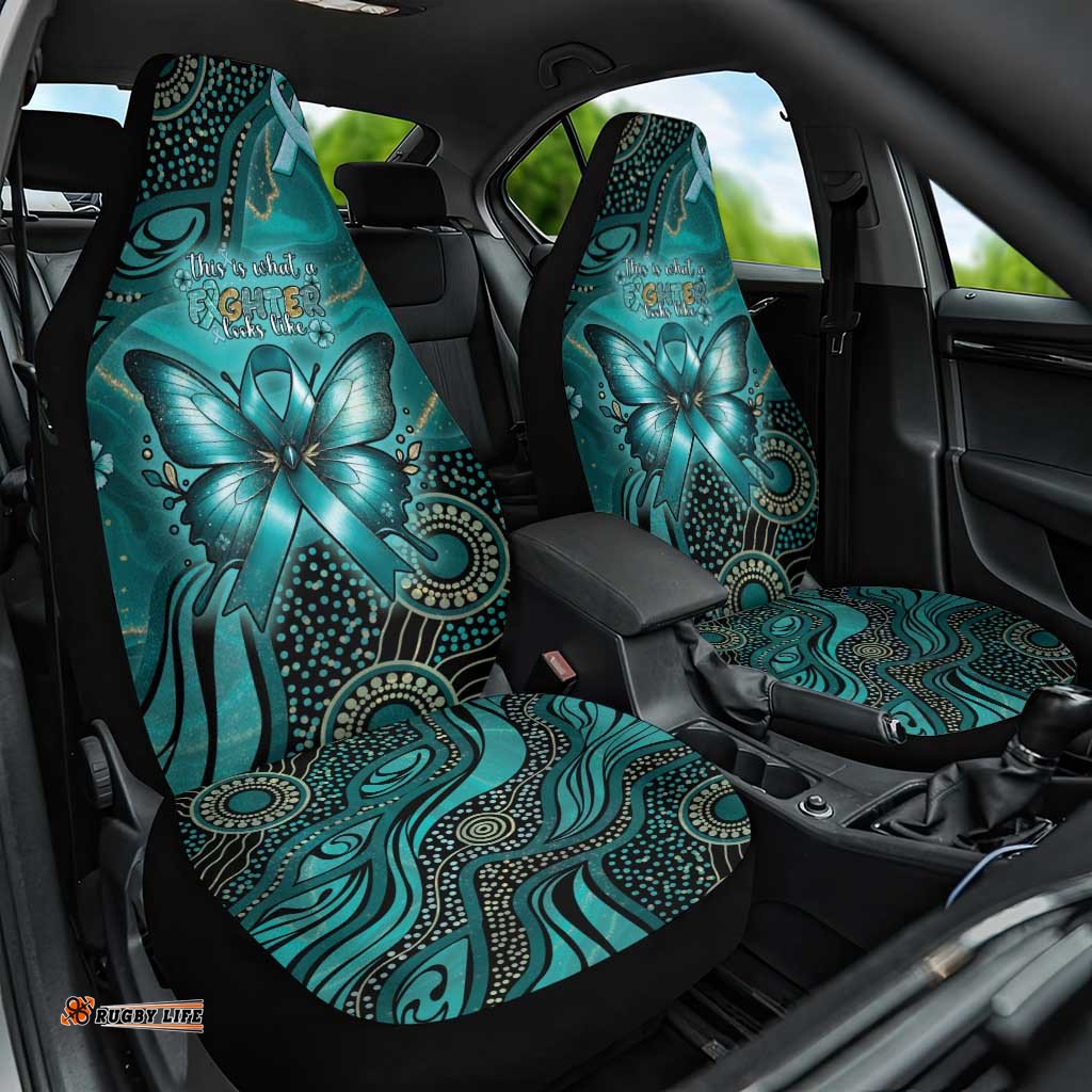 Ovarian Cancer Awareness Car Seat Cover This Is What A Fighter Looks Like DT05