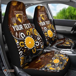 Personalized Hawthorn Hawks Car Seat Cover Aboriginal Dot Painting Graffiti Style TS04