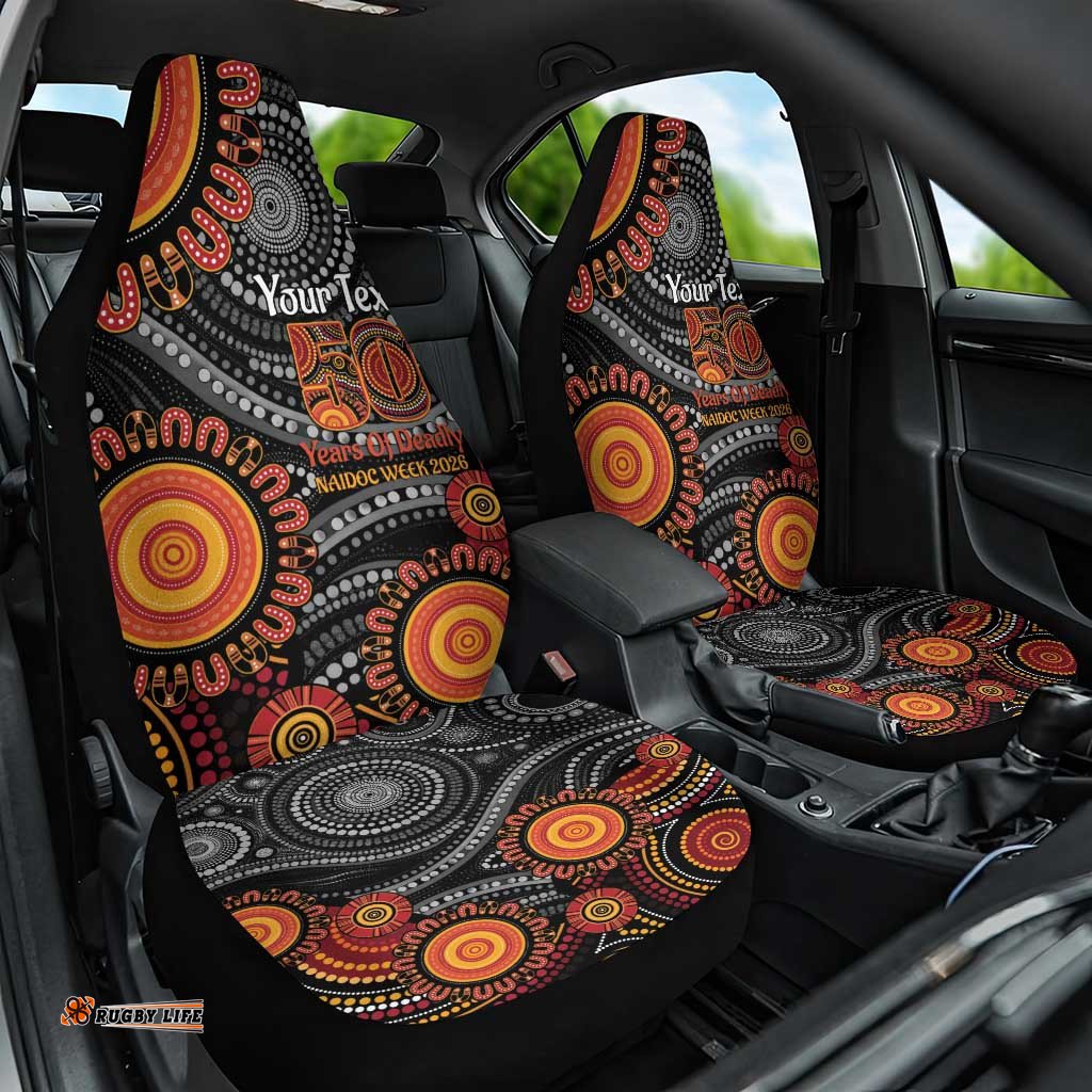 NAIDOC Week 50 Years Deadly Personalised Car Seat Cover Aboriginal Art LT14