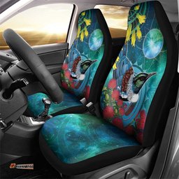 New Zealand Tui Bird Car Seat Cover Maori Koru With Pohutukawa Galaxy Style LT05