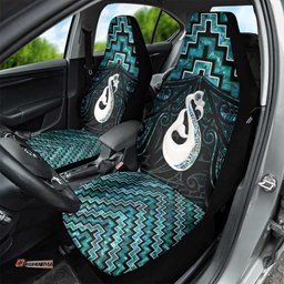 New Zealand Maori Car Seat Cover Poutama Manaia Turquoise Paua Shell LT05