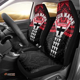 Personalized St Kilda Saints Car Seat Cover Polynesian Tribal Pattern Heritage Football TS04