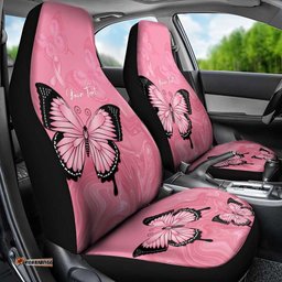 Personalised Australia Breast Cancer Awareness Car Seat Cover Pink Ribbon Butterfly Opal Pattern LT14