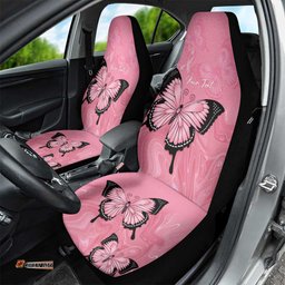 Personalised Australia Breast Cancer Awareness Car Seat Cover Pink Ribbon Butterfly Opal Pattern LT14