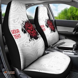 New Zealand Maori Heart Tribal Personalised Car Seat Cover Polynesian Patterns LT9