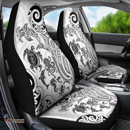 New Zealand Sea Animals with Maori Tribal Tattoo Car Seat Cover White Color LT03