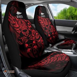 New Zealand Lawn Bowls Car Seat Cover Red Maori Warrior Tribal Silver Fern LT9