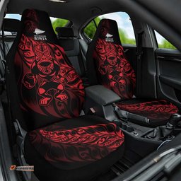 New Zealand Lawn Bowls Car Seat Cover Red Maori Warrior Tribal Silver Fern LT9