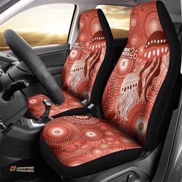 NAIDOC Deadly 50 Years Car Seat Cover Jellyfish Aboriginal Culture Inspired Red LT9