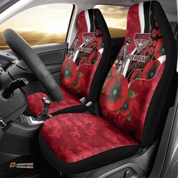 Essendon Bombers ANZAC Personalised Car Seat Cover Lest We Forget Poppy Camo LT9