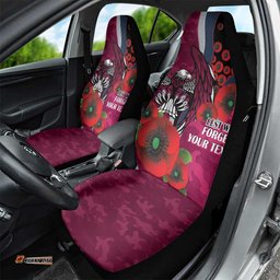 Manly Warringah Sea Eagles ANZAC Personalised Car Seat Cover Lest We Forget Poppy Camo LT9