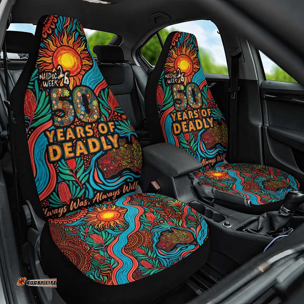 NAIDOC Week 26 Car Seat Cover 50 Years of Deadly Aboriginal Motif LT03