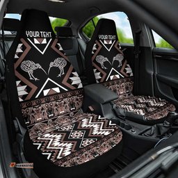 Personalised Taniko Motifs Aotearoa Car Seat Cover Waitangi Kowhaiwhai Kiwi - Mocha LT7
