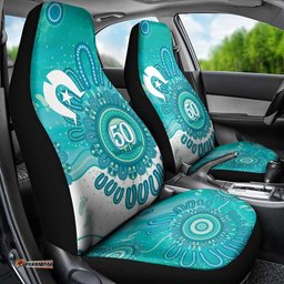 NAIDOC Week 2026 Car Seat Cover 50 Years Deadly Dhari Cyan Aboriginal Art LT14
