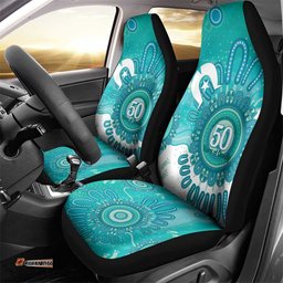 NAIDOC Week 2026 Car Seat Cover 50 Years Deadly Dhari Cyan Aboriginal Art LT14