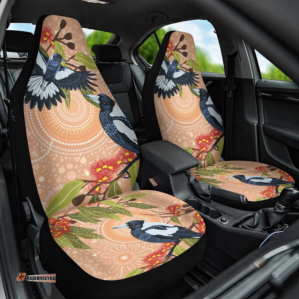 Magpies On Eucalyptus Australia Aboriginal Car Seat Cover LT7