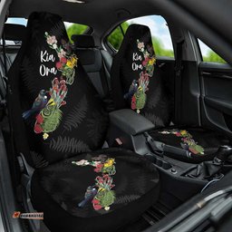 Kia Ora New Zealand Floral Car Seat Cover Black LT7