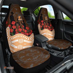 GWS Giants ANZAC Day Car Seat Cover Indigenous Dot Art with Poppy Flower Tribute TS04