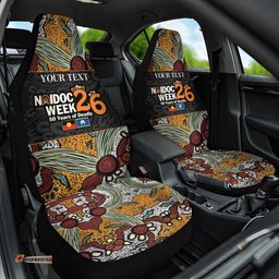 Personalised NAIDOC Deadly 50 Years Car Seat Cover Minimalist Aboriginal Art LT9