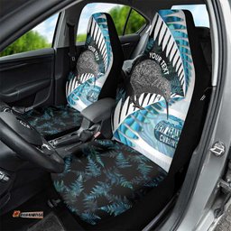 New Zealand Silver Fern Curling Personalised Car Seat Cover Aotearoa Kiwi Ponga Paua Shell Version LT14