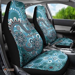 Personalised NAIDOC Week 50 Years Deadly Always Car Seat Cover Teal Aboriginal Artwork Dot Painting LT9