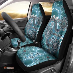 Personalised NAIDOC Week 50 Years Deadly Always Car Seat Cover Teal Aboriginal Artwork Dot Painting LT9