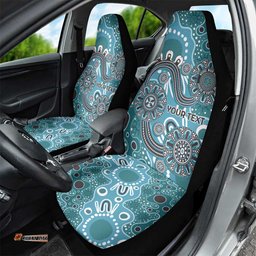 Personalised NAIDOC Week 50 Years Deadly Always Car Seat Cover Teal Aboriginal Artwork Dot Painting LT9
