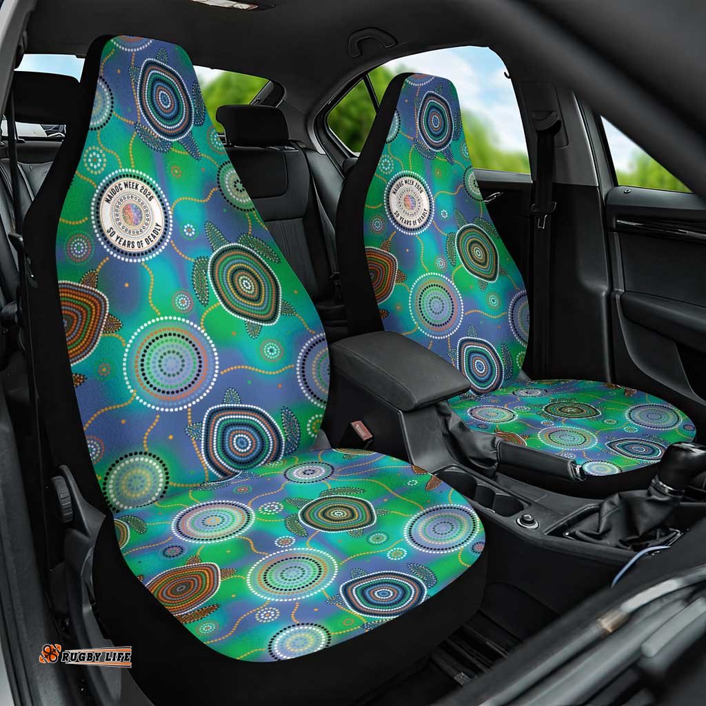 NAIDOC 50 Years of Deadly Car Seat Cover Sea Turtle Aboriginal Dot Art LT19