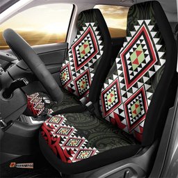 Kia Ora Aotearoa Car Seat Cover 2025 Pasifika Maori Taniko Motifs LT14